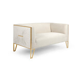1. Truro Gold Loveseat: Contessa Vanilla - Elegant and luxurious seating option for your living room