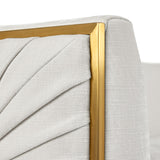 6. Contessa Vanilla Loveseat: Truro Gold - Plush cushions and soft upholstery for maximum comfort
