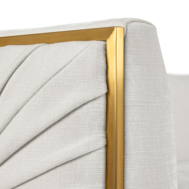 6. Contessa Vanilla Loveseat: Truro Gold - Plush cushions and soft upholstery for maximum comfort