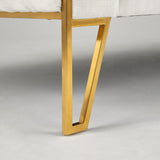 7. Truro Gold Loveseat: Contessa Vanilla - Versatile design that complements any interior decor