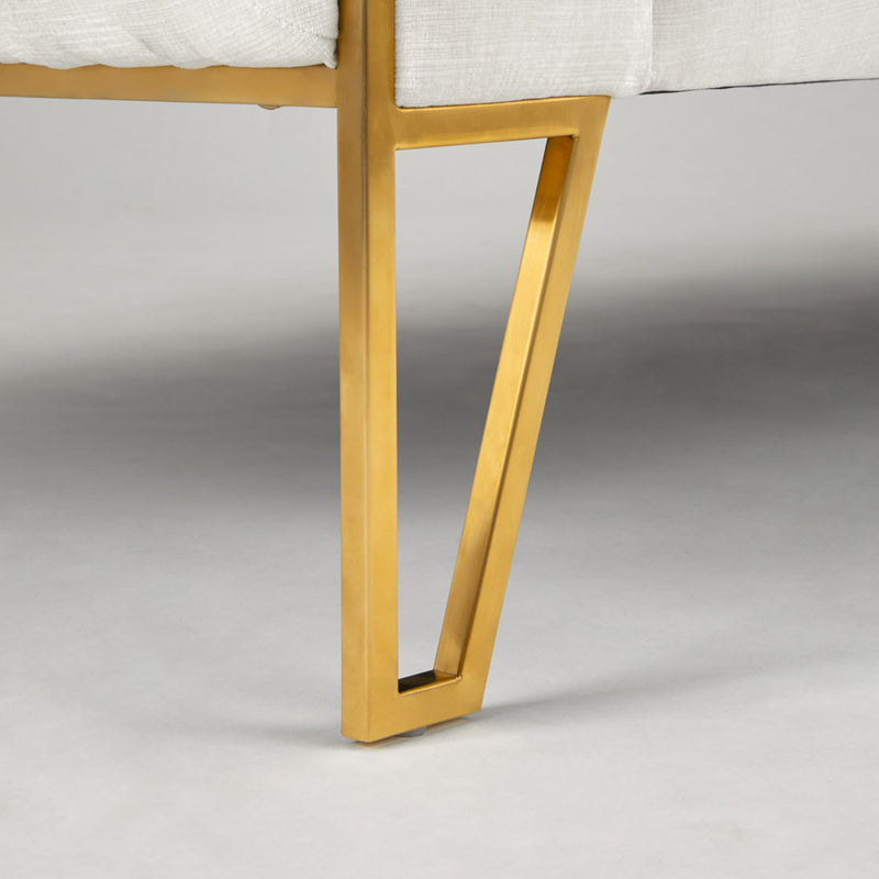 7. Truro Gold Loveseat: Contessa Vanilla - Versatile design that complements any interior decor