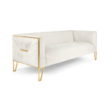 1. Truro Gold Sofa: Vanilla Fabric - Luxurious and Elegant Seating Option