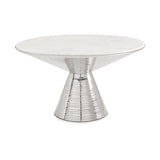 1. "Valentine coffee table: white marble with Silver frame - elegant centerpiece for your living room"