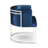 6. "Blue velvet Theo chair - durable and high-quality construction for long-lasting use"