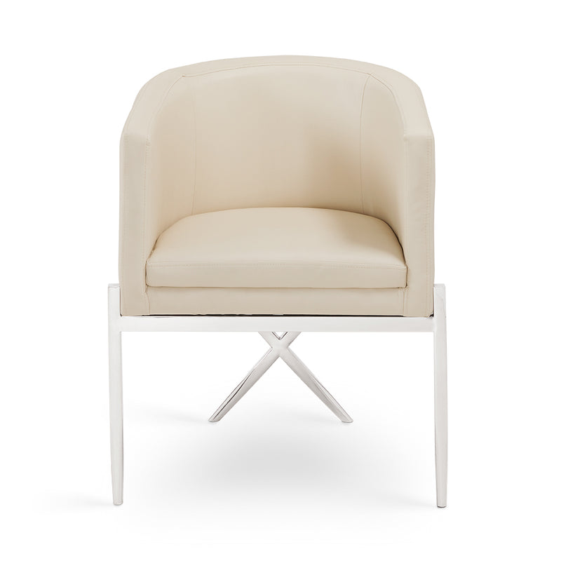4. "Anton Accent Chair in Taupe Leatherette - Enhance your living space with elegance"