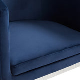 6. "Anton Accent Chair: Blue Velvet - Plush Cushions for Maximum Comfort"