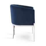 7. "Blue Velvet Anton Accent Chair - Eye-Catching Addition to Any Room"