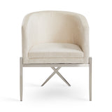 3. "Medium-sized Ivory Fabric Anton Accent Chair - Perfect blend of style and comfort"