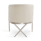 5. "Ivory Fabric Anton Accent Chair - Ideal for creating a cozy reading nook"