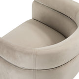 3. "Medium-sized Cream Velvet Obi Chair: Perfect blend of comfort and style"