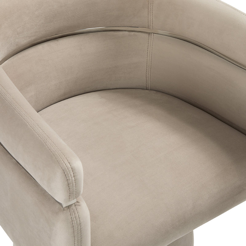 6. "Medium Cream Velvet Obi Chair: Elevate your home decor with this sophisticated seating choice"