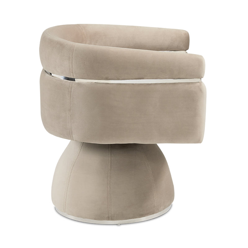 7. "Obi Chair - Cream Velvet: Create a cozy and inviting atmosphere with this medium-sized chair"
