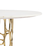 3. "Medium-sized Mario Marble Dining Table: Gold - Perfect for intimate gatherings"