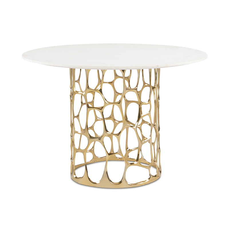 1. "Mario Marble Dining Table: Gold - Elegant centerpiece for luxurious dining rooms"