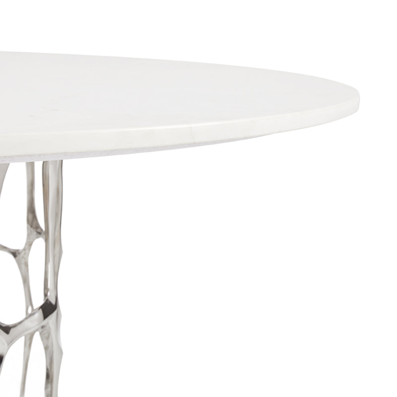 3. "Mario Marble Dining Table in Silver - Contemporary and sophisticated design for your dining space"