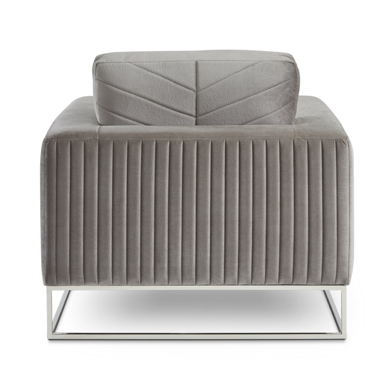 3. "Franklin Accent Chair in Grey Velvet - Luxurious and sophisticated design"