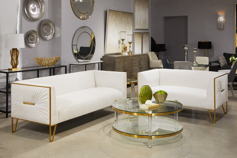 8. Contessa Vanilla Loveseat: Truro Gold - Durable construction for long-lasting use