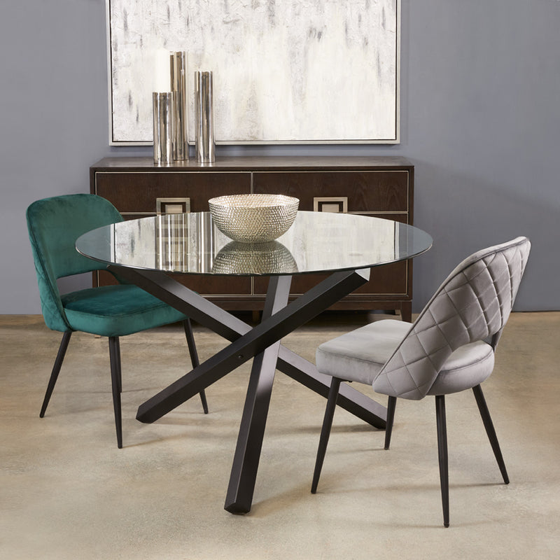 8. "Sophisticated Helen Black Dining Table for formal dining rooms"