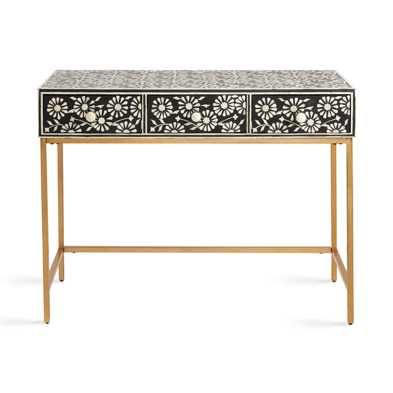 4. "Sophisticated Augustine Bone Inlay Console Table for modern homes"