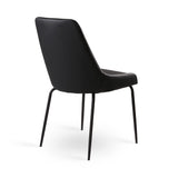 9. "Moira Black Dining Chair: Black Leatherette - Sturdy construction for long-lasting durability"