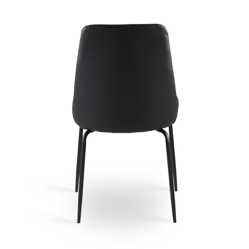 8. "Moira Black Dining Chair: Black Leatherette - Versatile chair that complements various interior styles"