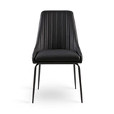 6. "Moira Black Dining Chair: Black Leatherette - High-quality craftsmanship and attention to detail"
