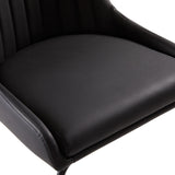 4. "Moira Black Dining Chair: Black Leatherette - Enhance your dining experience with this chic chair"