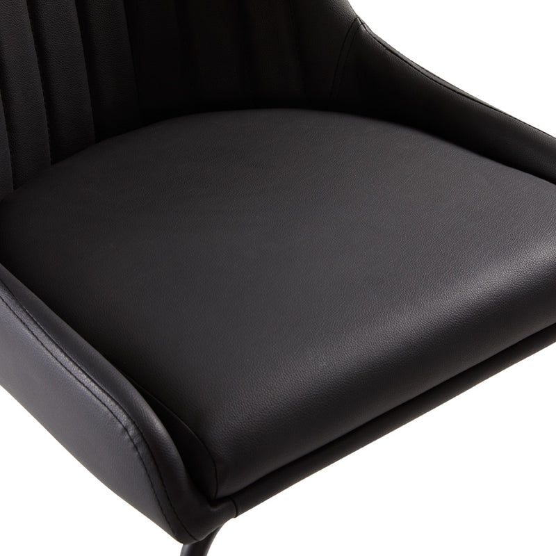 4. "Moira Black Dining Chair: Black Leatherette - Enhance your dining experience with this chic chair"