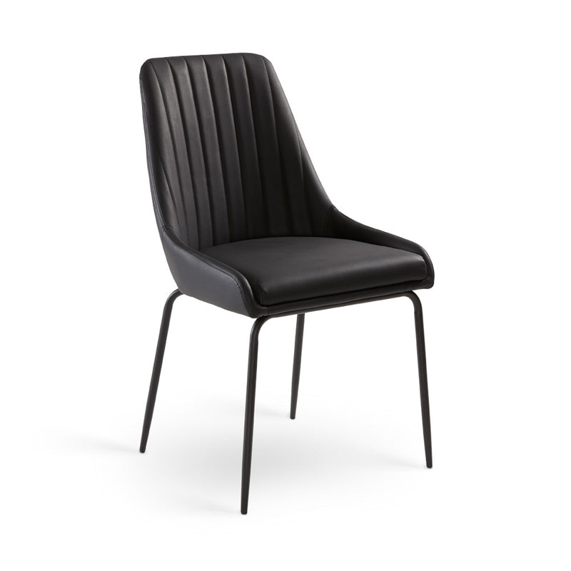 1. "Moira Black Dining Chair: Black Leatherette - Sleek and stylish seating option for your dining room"