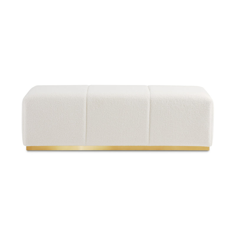 3. "Nelly Gold Bench: Boucle Fur - Plush and Chic Accent Piece"