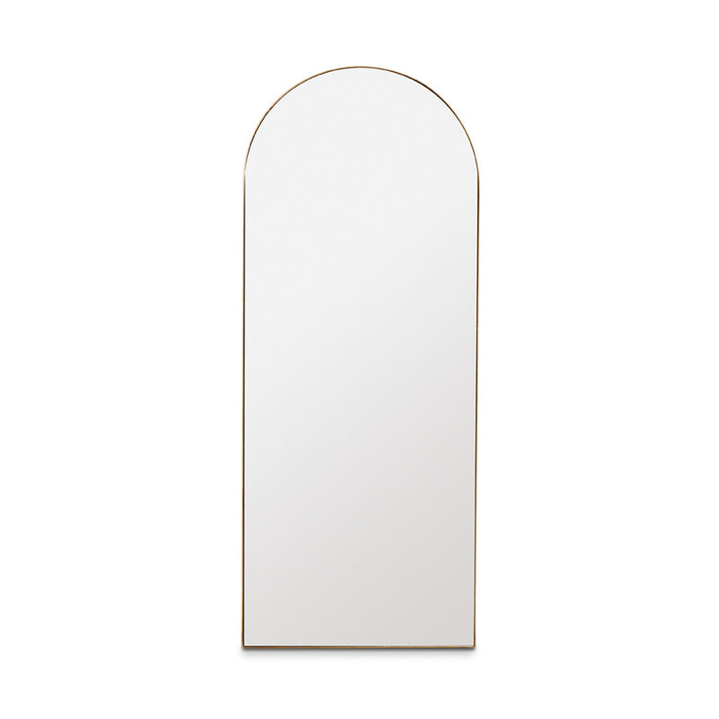 2. "Stunning Philip Floor Mirror: Gold Frame - Enhance Your Living Space"