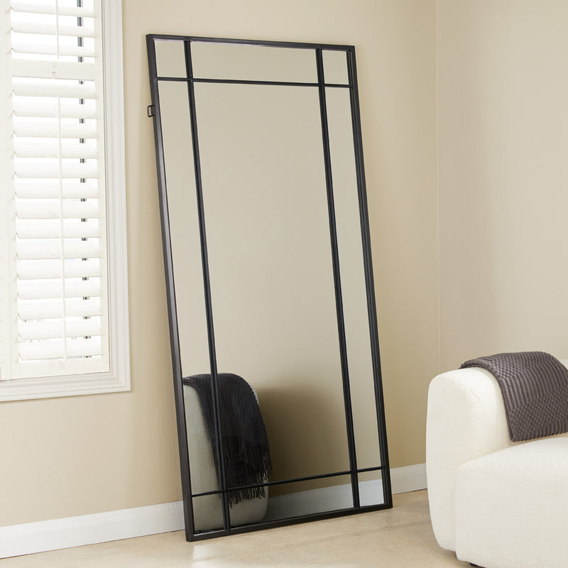 1. "Gilmore Floor Mirror: Black Frame - Sleek and stylish full-length mirror for modern interiors"