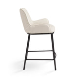 3. "Elegant Bennett Counter Chair: Taupe Leatherette with durable leather upholstery"