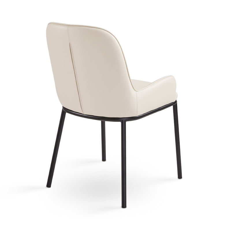 9. "Medium-sized Bennett Dining Chair in Taupe Leatherette - Ideal for small to medium-sized dining areas"