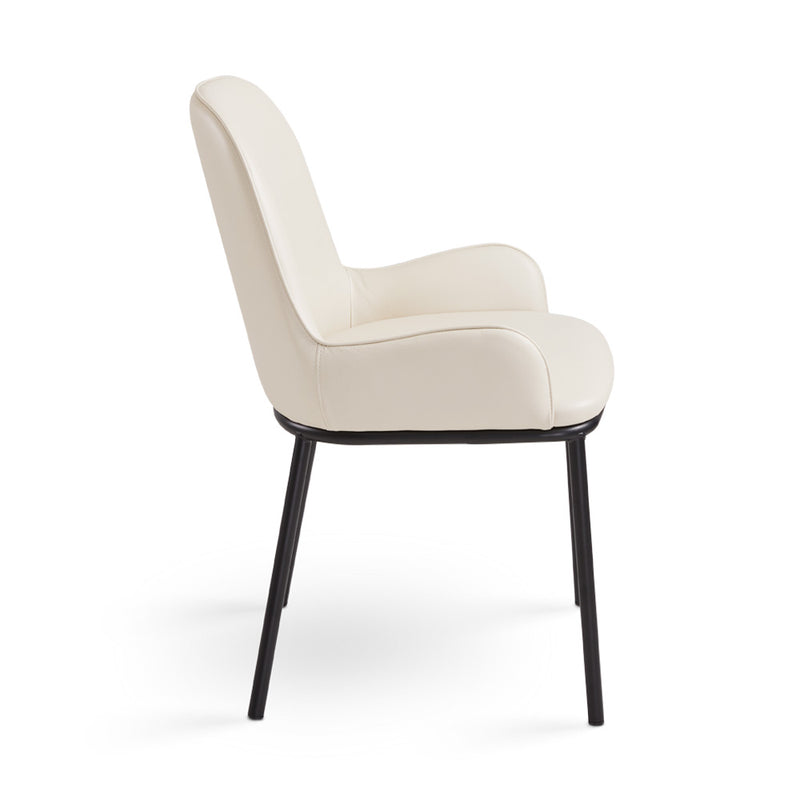 3. "Medium-sized Taupe Leatherette Bennett Dining Chair - Perfect for any dining space"