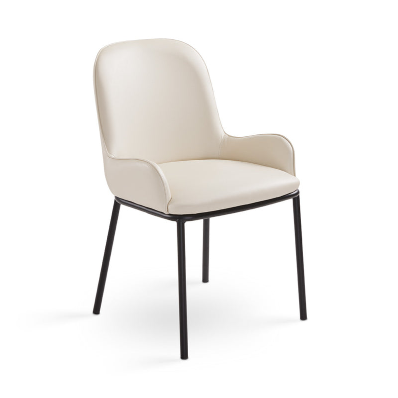 1. "Bennett Dining Chair: Taupe Leatherette - Elegant and comfortable seating option"
