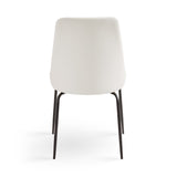 8. "White Leatherette Moira Black Dining Chair - Easy to clean and maintain"