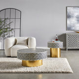 7. "Artisan-made Augustine Bone Inlay Coffee Table with exquisite attention to detail"