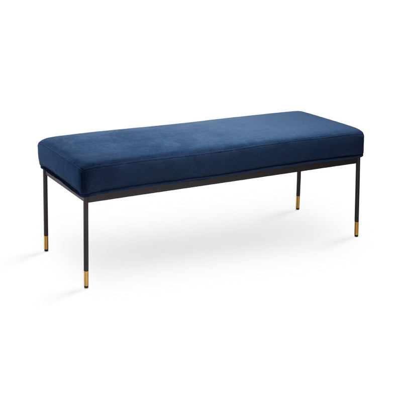 "Roger Bench: Blue Velvet - A Luxurious and Stylish Seating Solution for Your Home or Office"