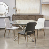 2. "White Leatherette Minos Dining Chair - Comfortable and stylish seating"