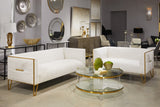 8. Truro Gold Sofa in Vanilla Fabric - Elevate Your Living Room with a Timeless Furniture Piece