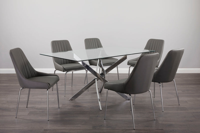 3. "Moira Dining Chair in Grey Leatherette - Stylish addition to your home decor"