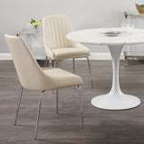 11. "Moira Dining Chair in Taupe Leatherette - High-quality craftsmanship for long-lasting durability"