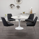 12. Grey Linen Moira Dining Chair with a neutral color to complement any decor.