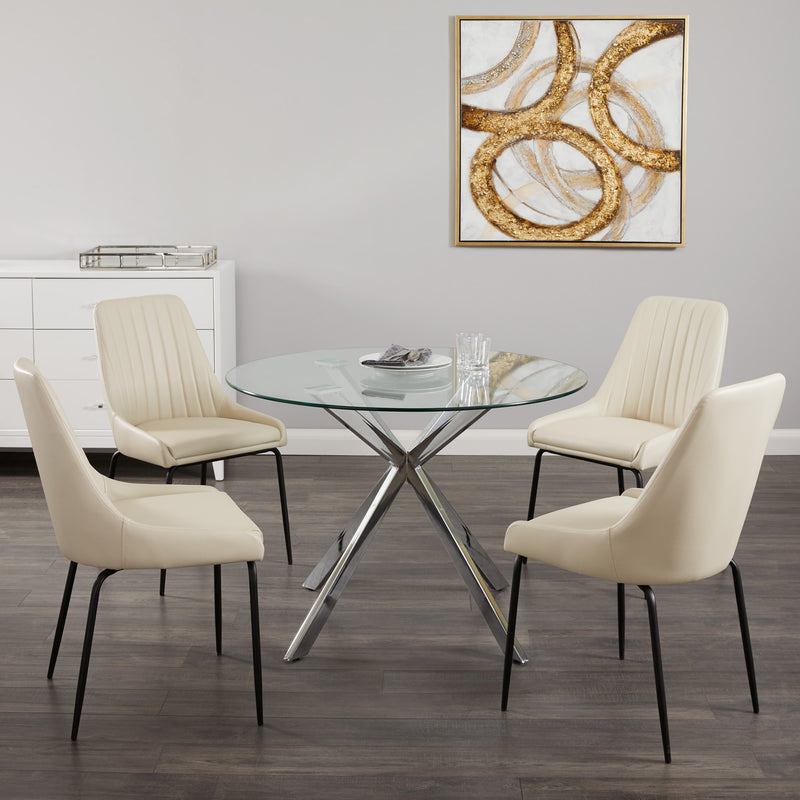 11. Moira Black Dining Chair: Taupe Leatherette - Easy to clean and maintain for hassle-free use