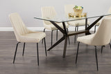 12. Moira Black Dining Chair: Taupe Leatherette - Ergonomic design for optimal comfort during meals