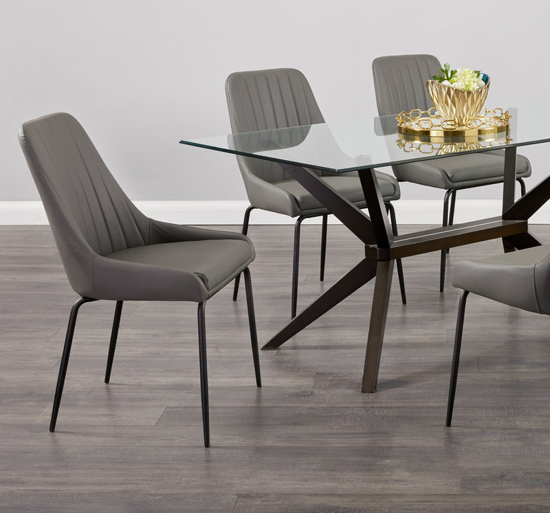 14. Moira Black Dining Chair: Dark Grey Leatherette - Affordable yet stylish seating choice