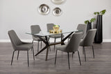 15. Dark Grey Leatherette Moira Black Dining Chair - Create a cohesive and inviting dining space