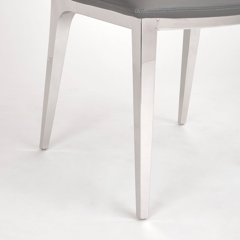3. "Minos Dining Chair in Grey Leatherette - Perfect for contemporary interiors"
