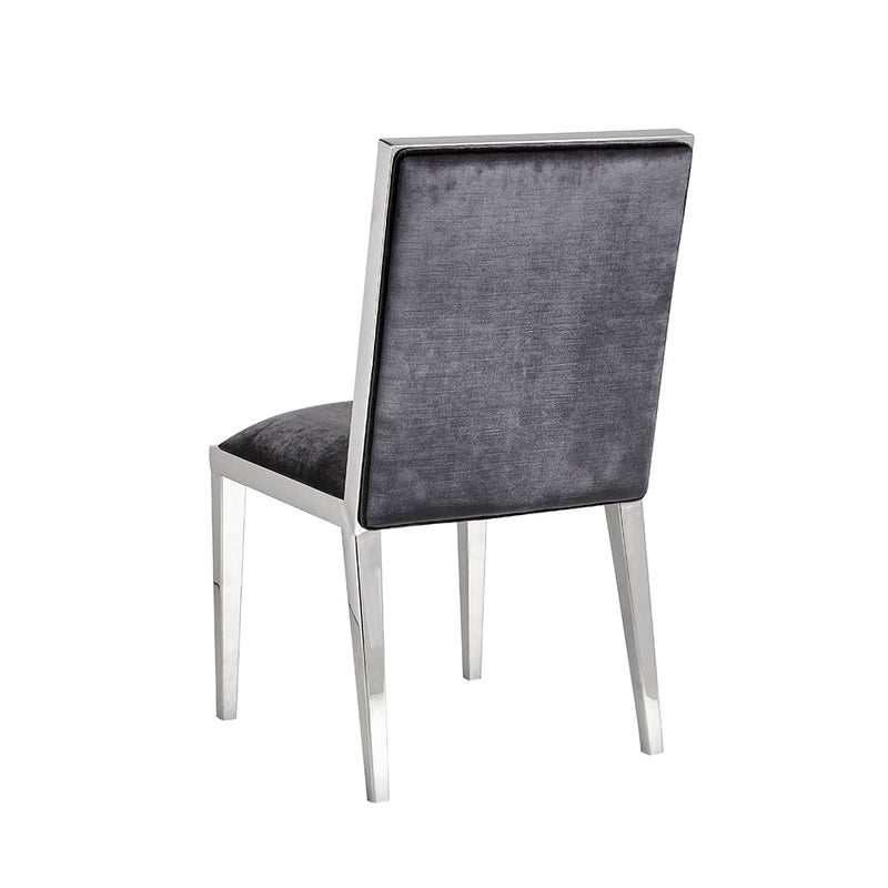 6. Charcoal Velvet Emario Dining Chair with ergonomic design for optimal support